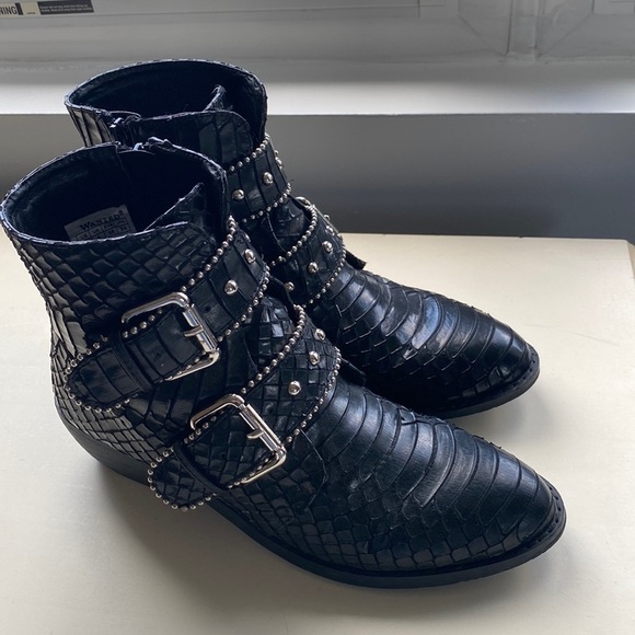 Wanted moto buckle booties, black size 8 - Picture 1 of 8